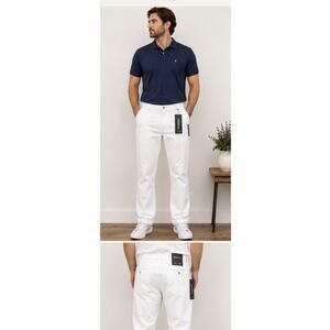 Rohm NWT Mens Pants 34x30 White Straight Leg Casual Chino Trousers